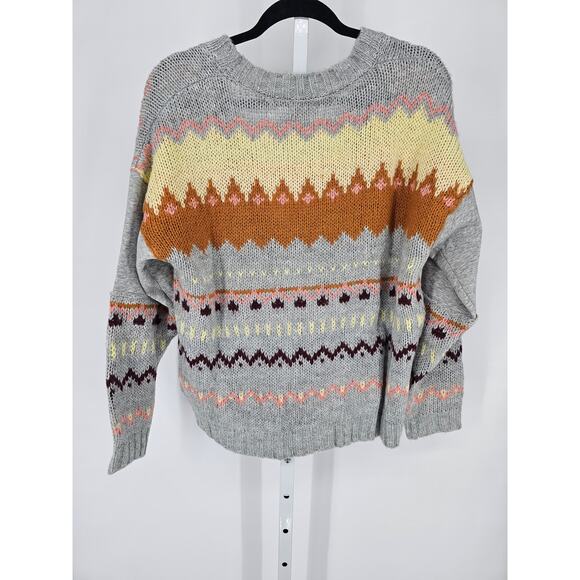 So Women's Aztec V-neck Button Up Long Sleeve 100% Acrylic Cardigan Size L - Picture 4 of 4